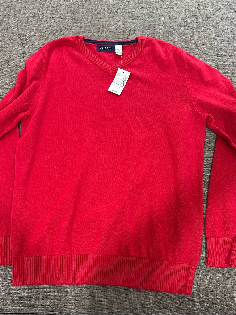 Place Kids Bright Red Crewneck Sweater